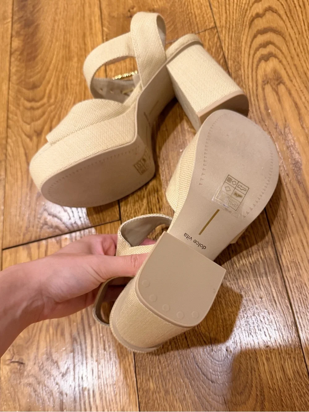 Dolce Vita Bobby Natural Woven Platform Block Heel Sandals